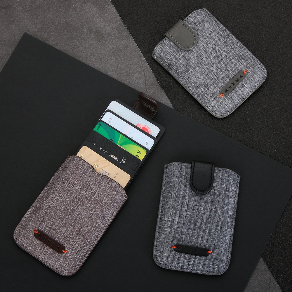 5 Pull Credit Card Holder Anti Rfid Blocking Cell Phone Wallet Reader Lock Bank Card Holder Id Card PU Leather Wallet