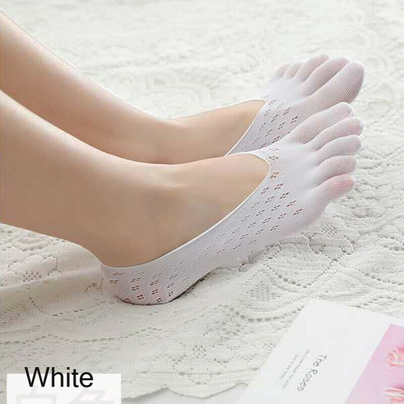 5 farver kvinder almindelige kvinder skridsikre usynlige femfinger tå sokker ankel