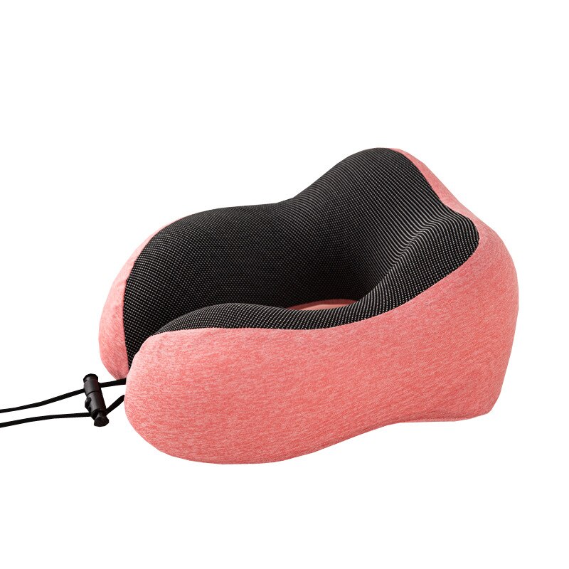 memory foam neck pillow massage cushion travel vacation car seat rest: pink