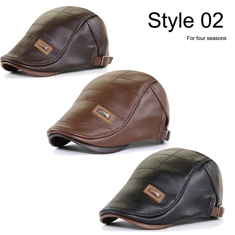 21 tipos hombres boinas primavera otoño invierno a prueba de viento de la calle vendedor de periódicos sombrero de la boina Retro Inglaterra sombrero hombres sombreros alcanzó gorros de pintor