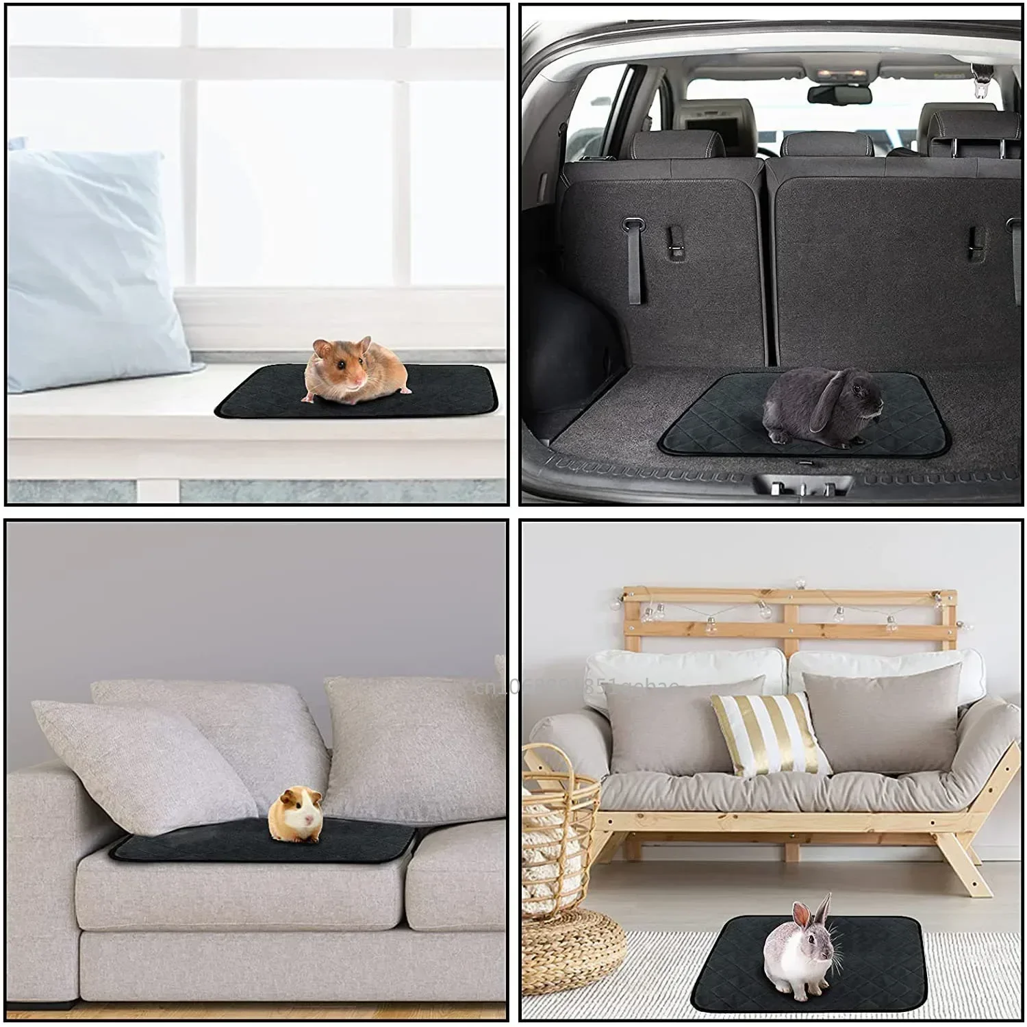 Forro de jaula de conejillo de indias para mascotas pequeñas, alfombrilla de cama antideslizante impermeable, almohadilla altamente absorbente para orinar, accesorios para hámsteres