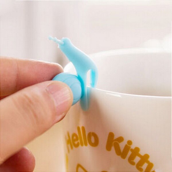 5 PCS Cute Snail Shape Silicone Tea Bag Holder Cup Mug Candy Colors Set