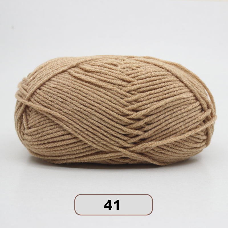 5 Stks/set Melk Katoen Breien Garen Super Zachte Gehaakte Threads Baby Wol Hand-Gebreide Lijnen Voor Geweven Trui Diy ambachten Draad: 5pcs 41 khaki