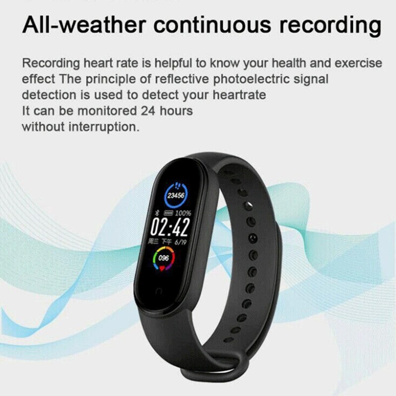 M5 Smart Sport Band Fitness Tracker Stappenteller Hartslag Bloeddrukmeter Bluetooth Smartband Armbanden Mannen Vrouwen