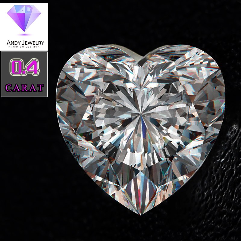 Hartvormige moissanite steen Maat 5*5mm 0.4 karaat diamant Uitstekende witte D kleur Zuiverheid VVS voor ring