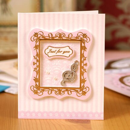 vintage frame cards paper gold frame mini greeting cards 3d handmade birthday wedding messsage cards: Number 06