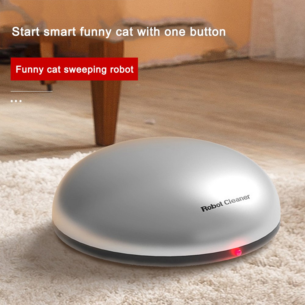 Intelligent Sweeping Robot Sweep Wet Mopping Funny Cat Automatic Vacuum Cleaner Hard Floors Run Obstacle Avoidance Automatic