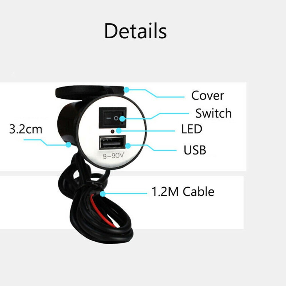 Cargador Universal de motocicleta carga rápida reemplazo de teléfono móvil USB