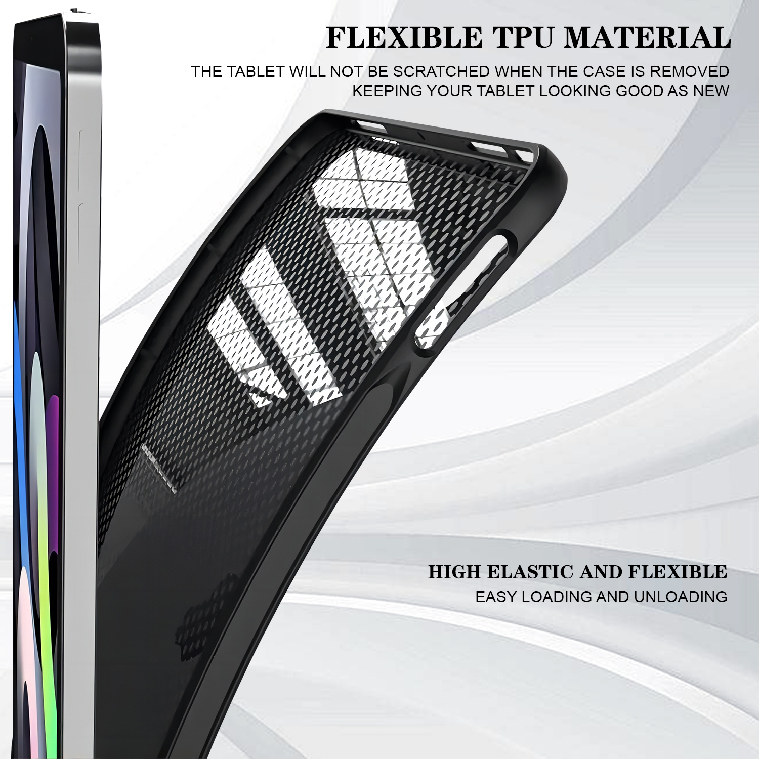 Funda de silicona para tableta iPad Air 12 13 iPad 6th 7th 8th 9th Gen funda iPad 11th 2025 Pro 11 2024 funda trasera de TPU negra
