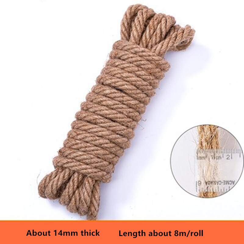 Jute Seil Schnur Seil handgefertigt Diy Farbe Material Seil Kindergarten Umwelt Dekoration Bündel retro Dicken Hanf Seil Leinen Rop: 14mmx8m
