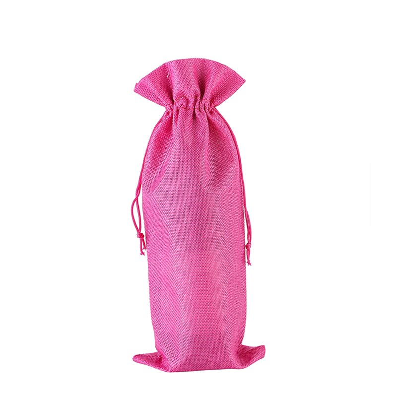 Lniane torby na wino pokrowce na butelki wina ze sznurkiem uchwyt na torebkę wina przewoźnik worek do pakowania dekoracje weselne prezent: As Picture6