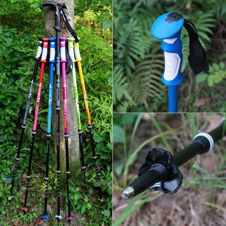 Walking Stick Aluminum alloy 3 Section Straight handle Damping 65-135cm Mountain-climbing Crutch Outdoor Hiking Sirius 1 Series