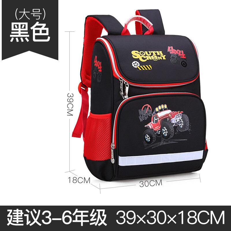 KVKY kinder Große kapazität Rucksack Kind Cartoon Schule Tasche Für Junge Anime Schule Rucksack Für Mädchen Orthopädische Schul: A black / 32cm20cm42cm