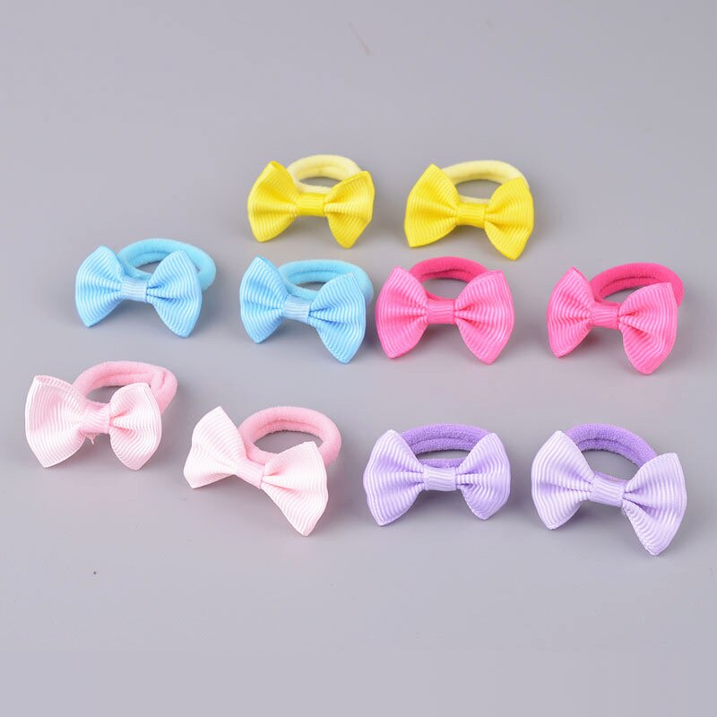 10 sztuk łuki gumka robić włosów piękny elastyczny gumowy sznur kropki nakrycia głowy dla dziewczynek śliczne opaska robić włosów kucyk ozdoby akcesoria dla dzieci