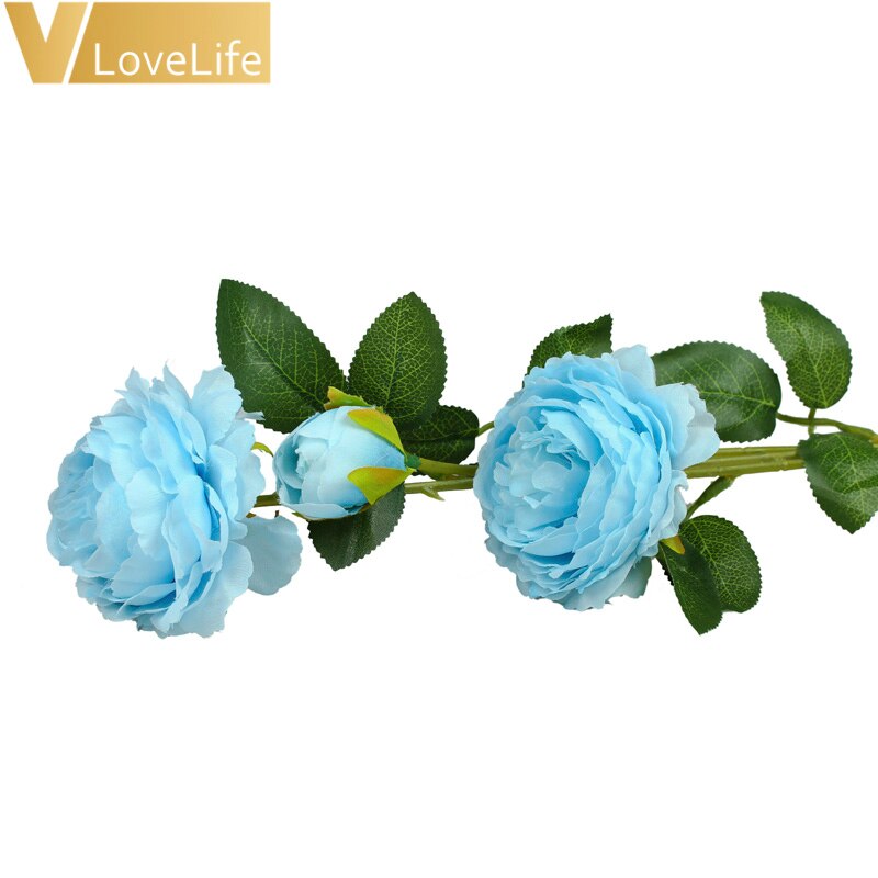 Hortensia deluxe kunstplant op stam 90cm - blauw