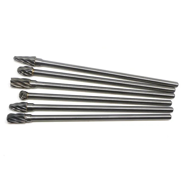 1/4- tommer skaft elværktøj bor 6 x 10mm 150mm lang wolframcarbid aluminiumskåret roterende burbor 6mm akselsæt elværktøj
