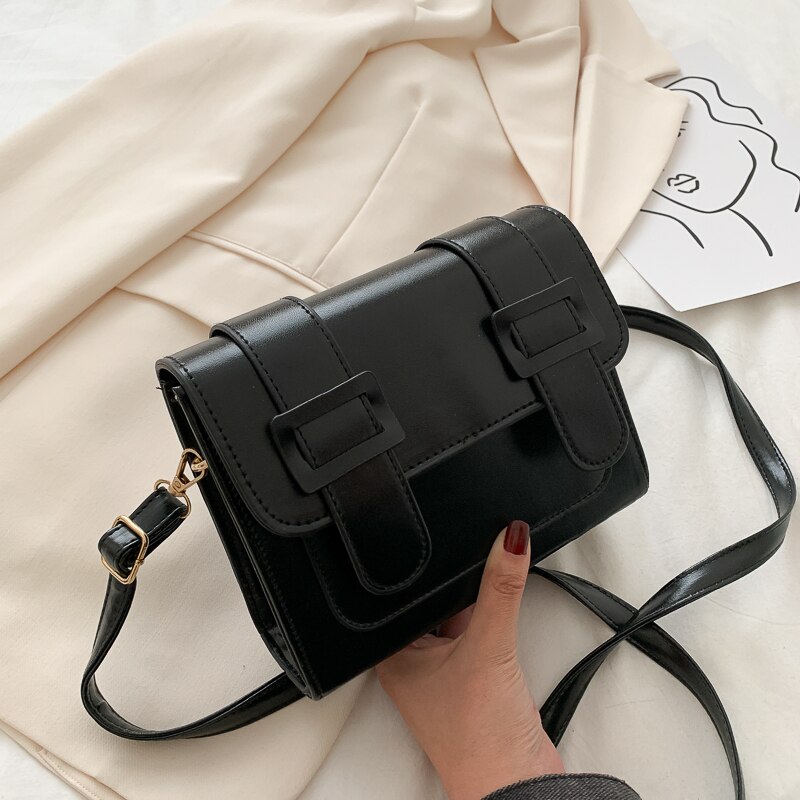 Einfarbig Platz crossbody-tasche Neue hoch PU Leder frauen Handtasche Reise Schulter Bote tasche: schwarz