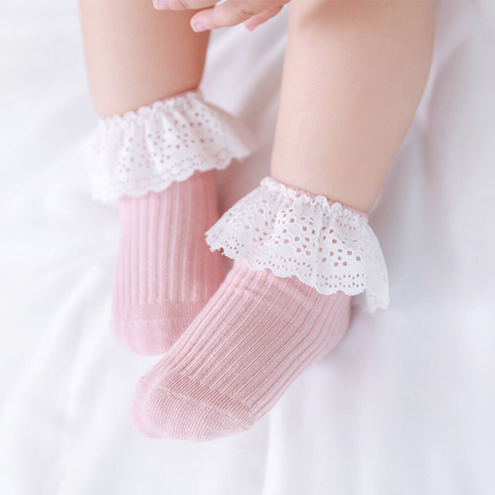 2019 Autunno Inverno Dei Bambini Calzini e Calzettoni Calzini e Calzettoni Cotone Floreale Del Merletto Del Cotone delle Ragazze Del bambino bambini piccoli Calzini e Calzettoni Adatto per 0-1 anni di età