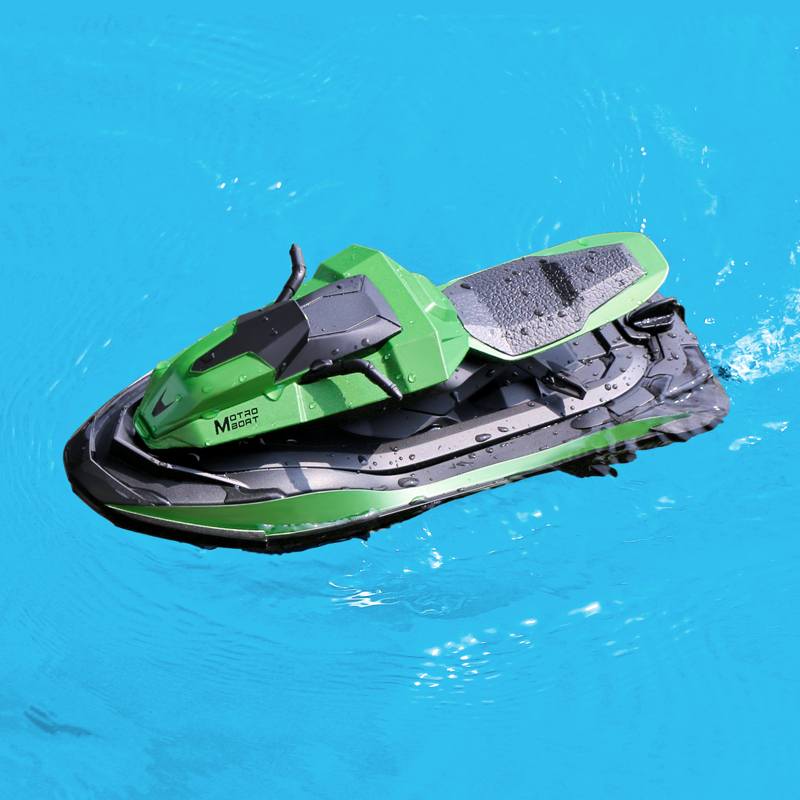 Jjrc  s9 1/14 2.4g motorcykel dubbelmotor tvåväxlad rc båt fordon fjärrkontroll båtmodeller utomhusleksaker för pojke barn: Grön