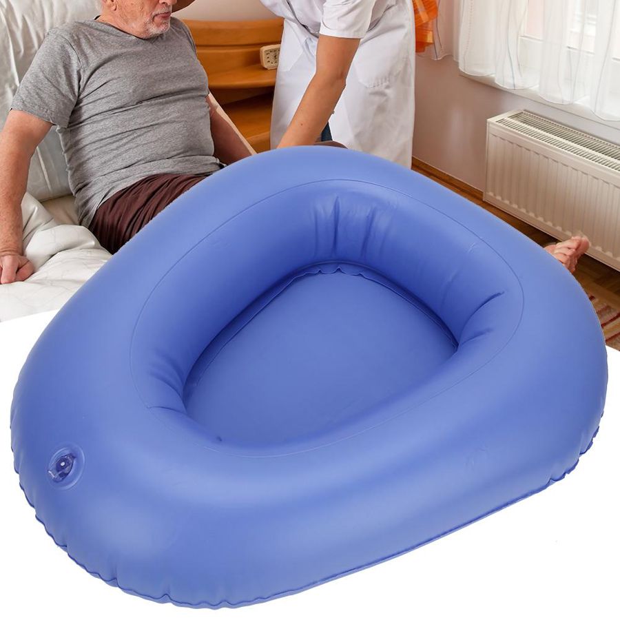 Washable Inflatable Bedpan Reusable Portable Elderly Bedridden Patient Inflation Stool Toilet Bathroom Bed Pan Air Cushion Potty