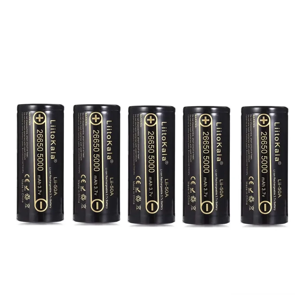 LiitoKala 3.7V 26650 5000mah Li-ion Rechargeable Battery For Strong Flashlight, Power batteries 20A Discharge Capacity: Pink