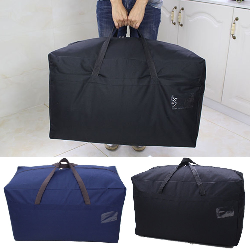 Unisexe imperméable à l'eau doux épaissir voyage grande capacité couette avec poignée fermeture éclair bagages Oxford tissu sac de rangement organisateur