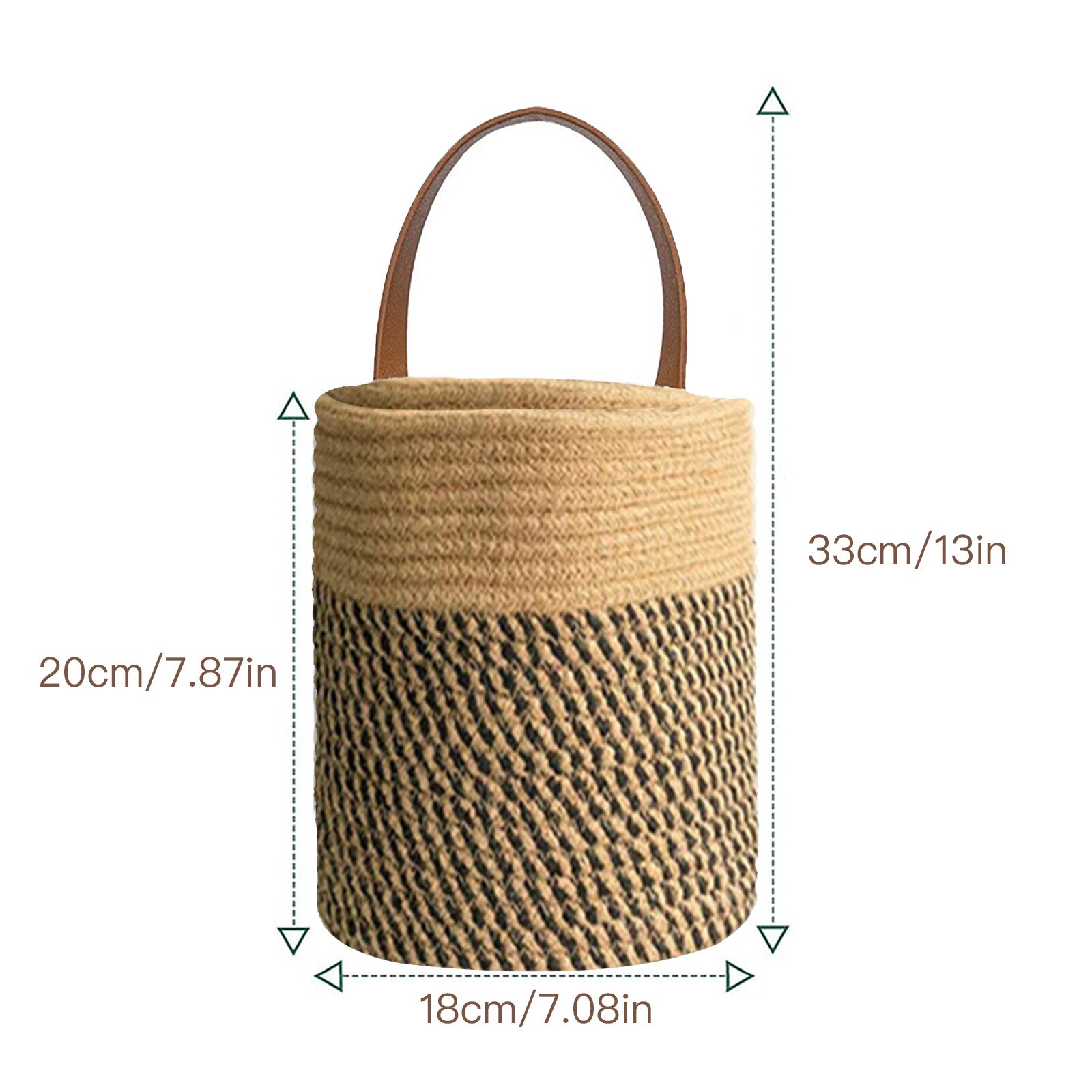 1Pc Plant Mand Pure Handgemaakte Witte Riem Hand Planten Imitatie Rotan Muur Opknoping Kunstmatige Bloem Geweven Mand: 03  L