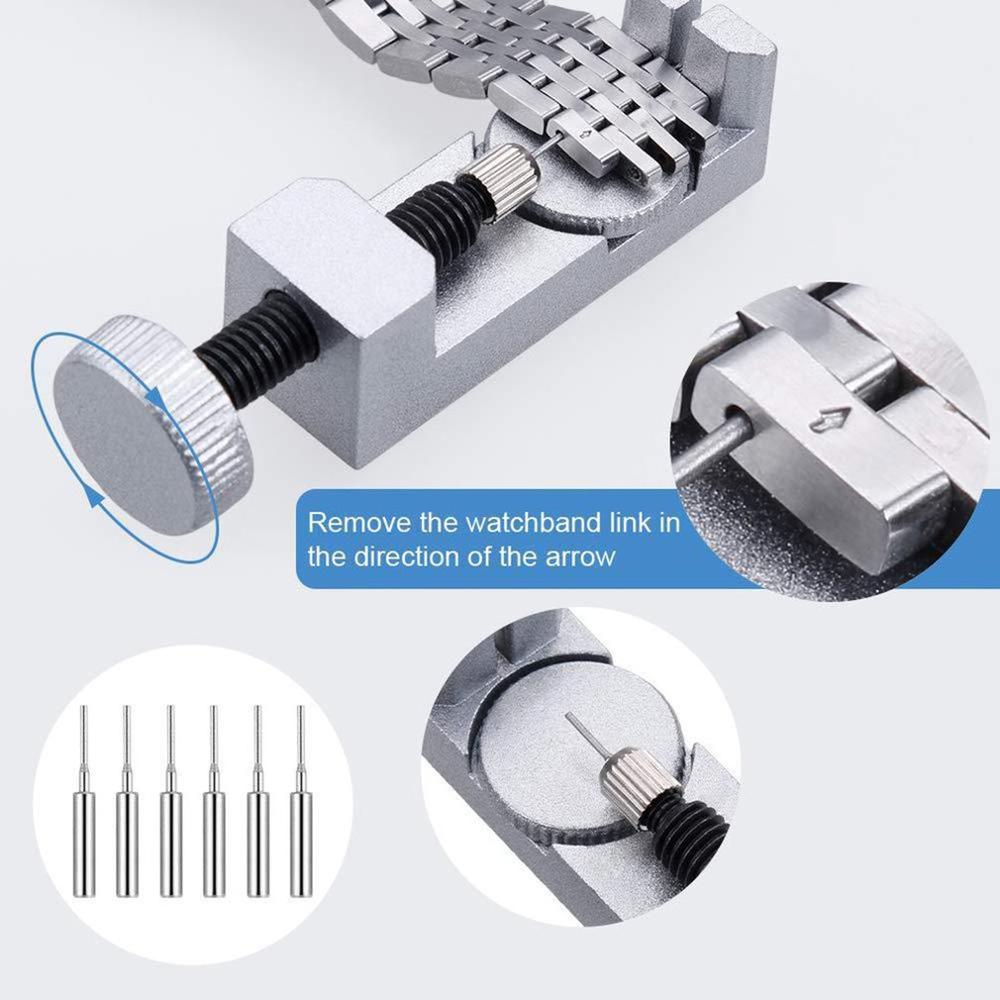 151 Pcs/Set Watch Repair Kit Strap Link Removal Tool Carrying Case Easy To Carry Adjustable Opener Home Use Watch Repair