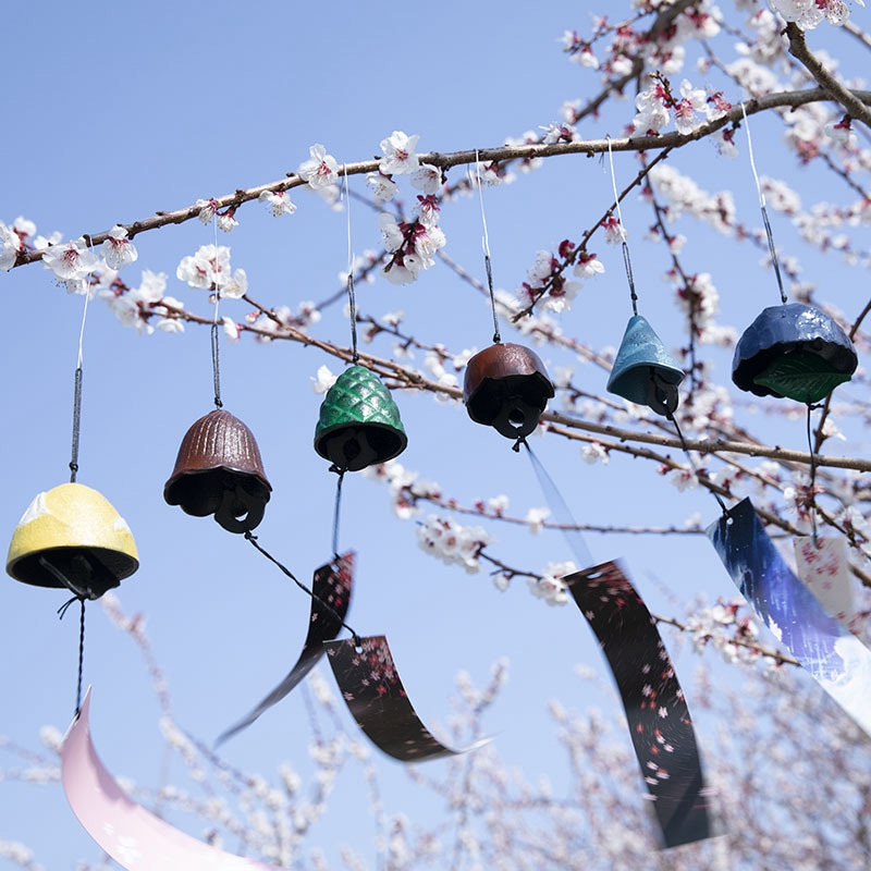 1pcs Japanese Cast Iron Wind Chimes Wind Bell Iron Hanging Wind Chimes Home Garden Outdoor Bell Room Decoration