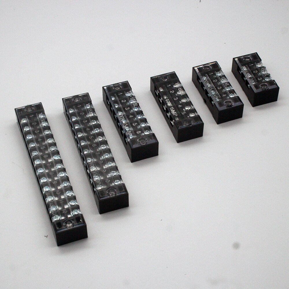 TB-1503/1504/1506/1508/1510/1512 Dual Row Strip Screw Terminal Block 15A 600V Fixed Wiring Board wire connector