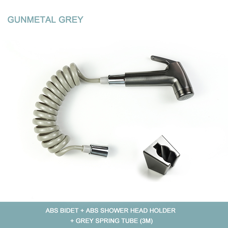 Pulvérisateur de Bidet mural pour toilettes, salle de bain en ABS, ensemble de pulvérisation à main, Douche autonettoyante, pomme de Douche avec tuyau: Grey Set PVC Hose
