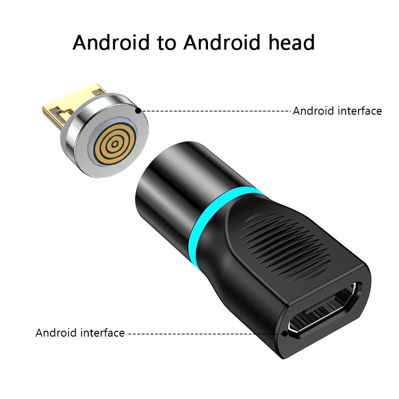 Magnetic Adapter USB-C Type-C Micro Charging Data Adapter Support Charging Plus Data Transmission To Mciro Type-c Mobile Phone