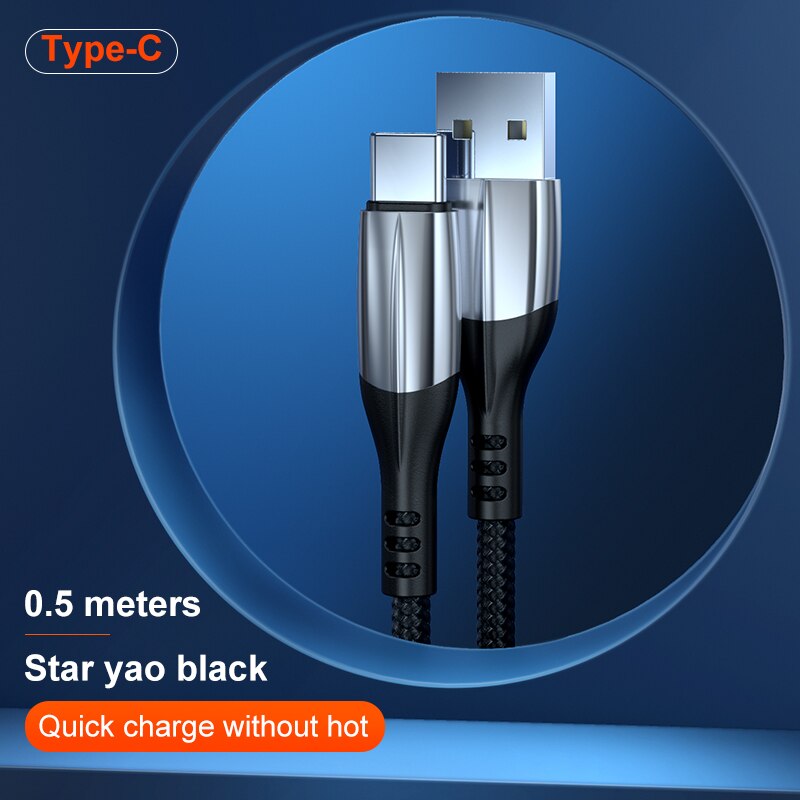 SRT cavo USB tipo-c cavo di ricarica rapida caricabatterie USB-C telefono cellulare cavo USB tipo-c cavo USB cavo cellulare: 0.5 m