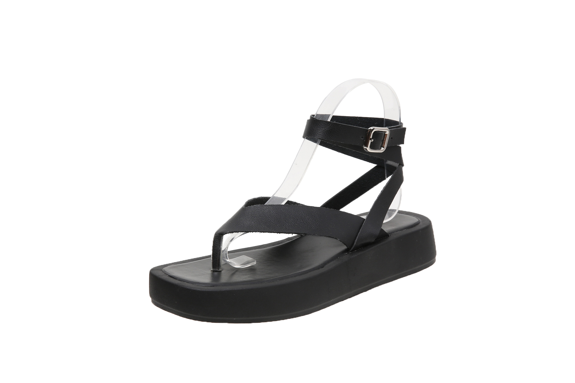 2023 Sandalen Comfort Schoenen Voor Dames Dames Zomer Slippers Platform Romeinse Stijl Lage Hakken Zwart Mode Casual Dames Schoenen: 38