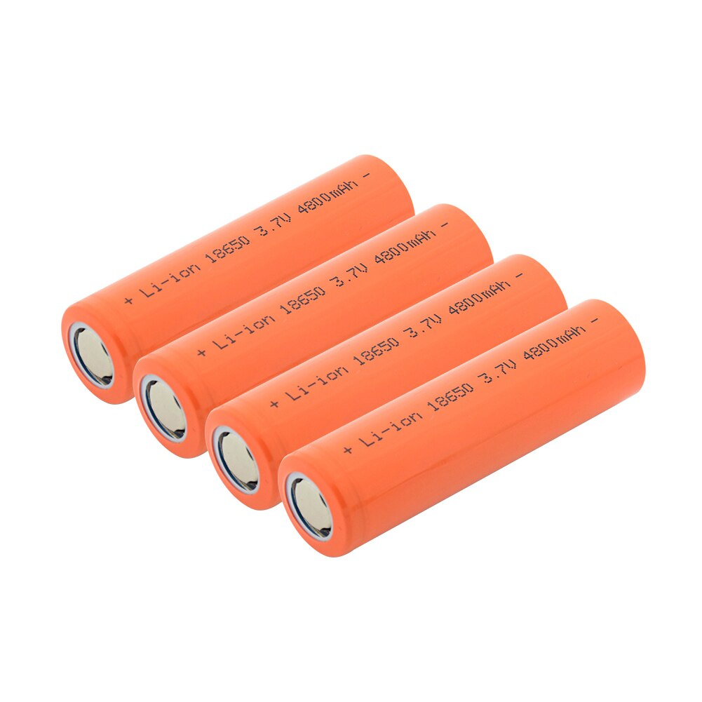 1-10 stk 18650 li- ionbatteri 3.7 v 4800 mah 18650 lithium genopladelige battericeller til forlygter legetøj lommelygtebatterier: 4 stykker