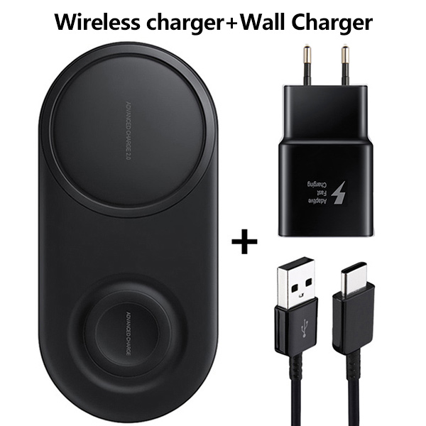 QI Wireless Charger Pad Fast Charging EP-P5200 for Samsung Galaxy S10 note20 S20 S21 S9 + S8 + S7 S7Edge Gear Sport S3: Black-Wall Charger