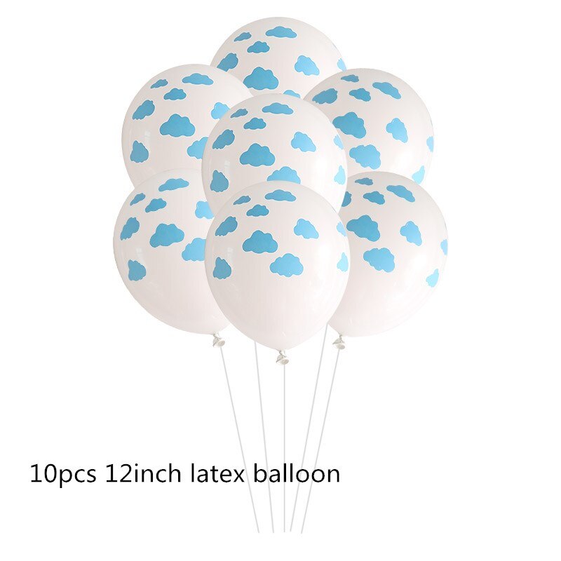 1Pcs Cartoon Regenboog Glimlach Blauwe Wolk Zon Folie Ballon Kids Speelgoed Voor Bruiloft Gelukkige Verjaardag Party Decor Baby douche Globos: White