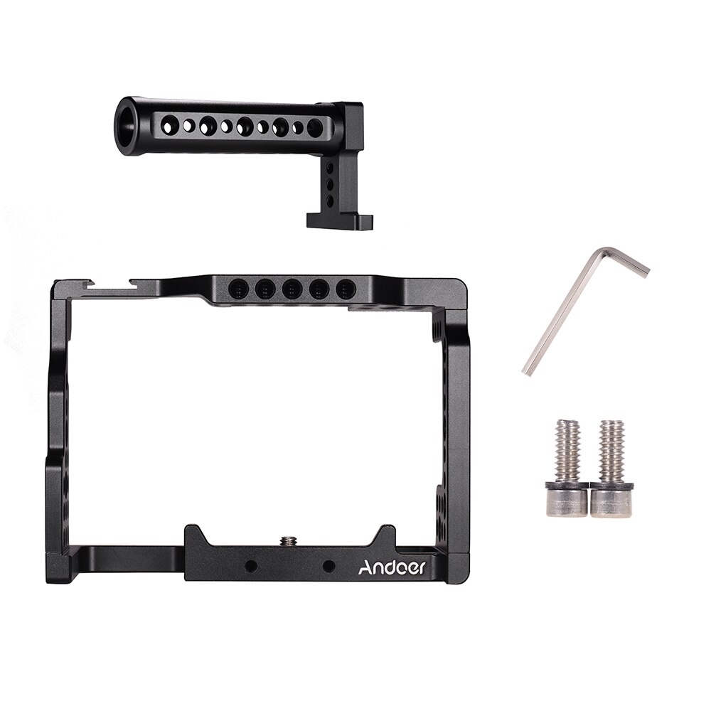Andoer alça câmera gaiola filme de vídeo que faz a parte superior estabilizador para sony a7ii/a7iii/a7sii/a7m3/a7rii/a7riii câmera