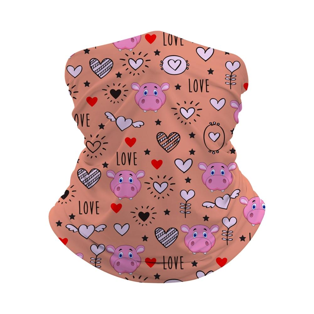 Bandeau Bandana sans couture pour enfants, imprimé d'animaux de dessin animé, masque facial, écharpe tubulaire, cagoule élastique: 1
