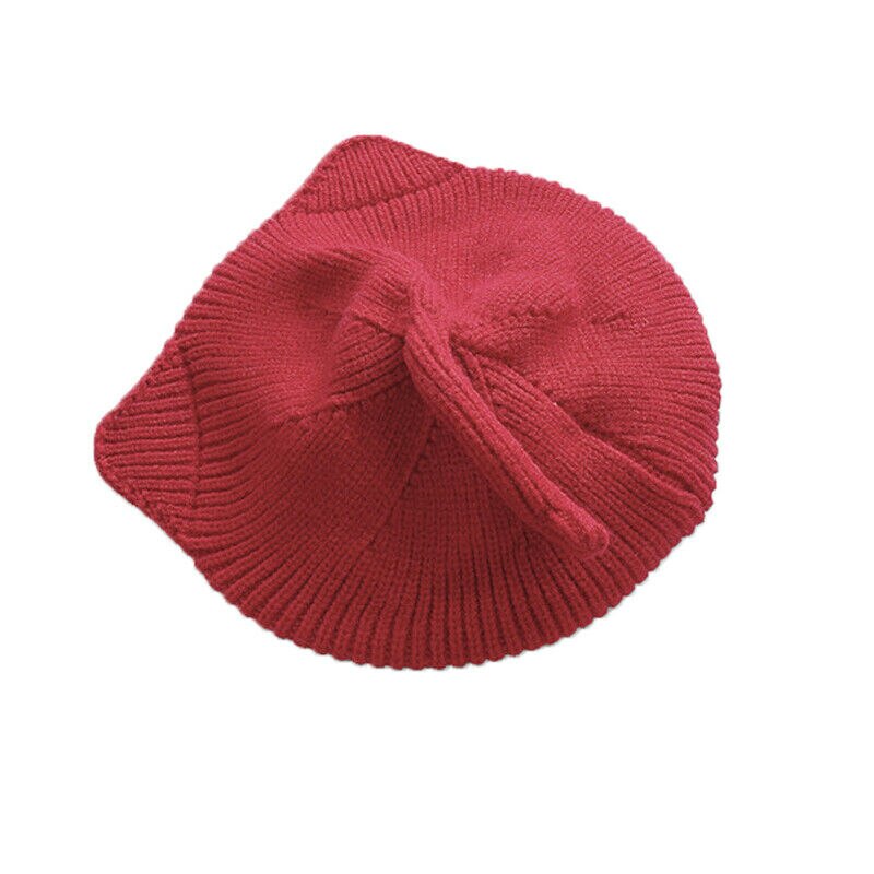 Accessoires pour bébés filles | Chapeau de bonnet Crochet tricoté et , chapeau pour oreilles de chat, chapeau de béret: Rouge
