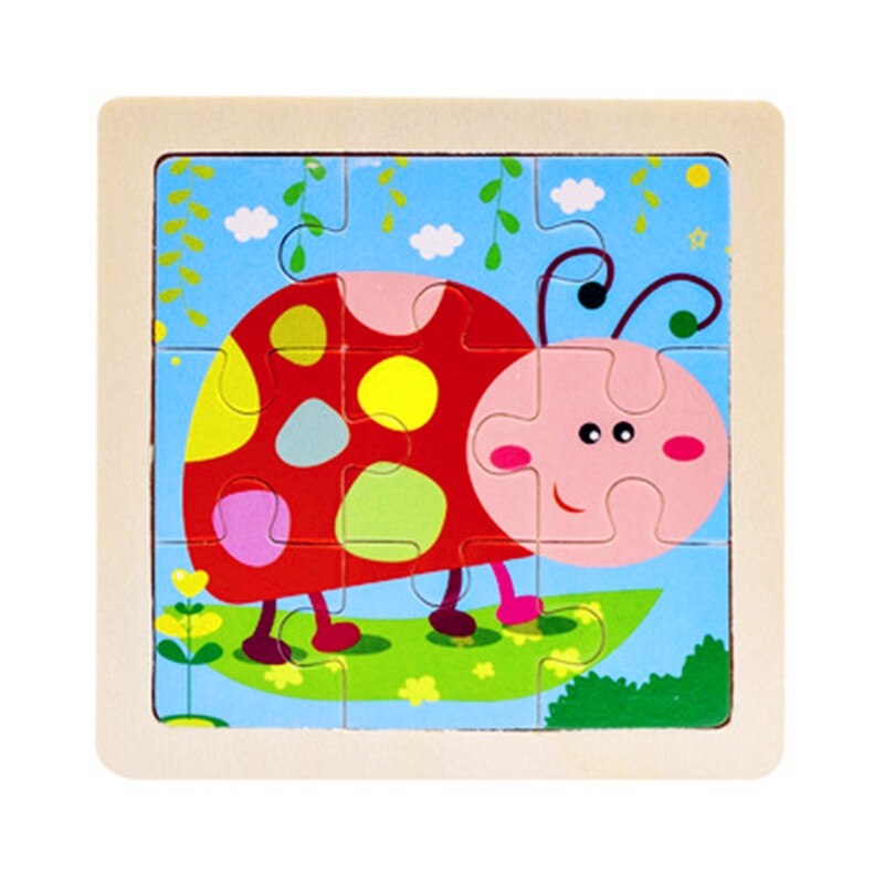 Mini Größe 11*11 CM Kinder Spielzeug Holz Puzzle 3D Baby Cartoon Tier/Verkehrs Holz Puzzles Jigsaw Bildungs spielzeug für Kinder: 15