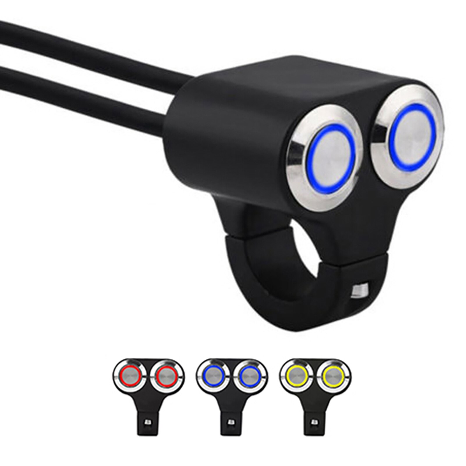 25mm motorcykel styr manuell retur knapp led-lampa kontrollbrytare