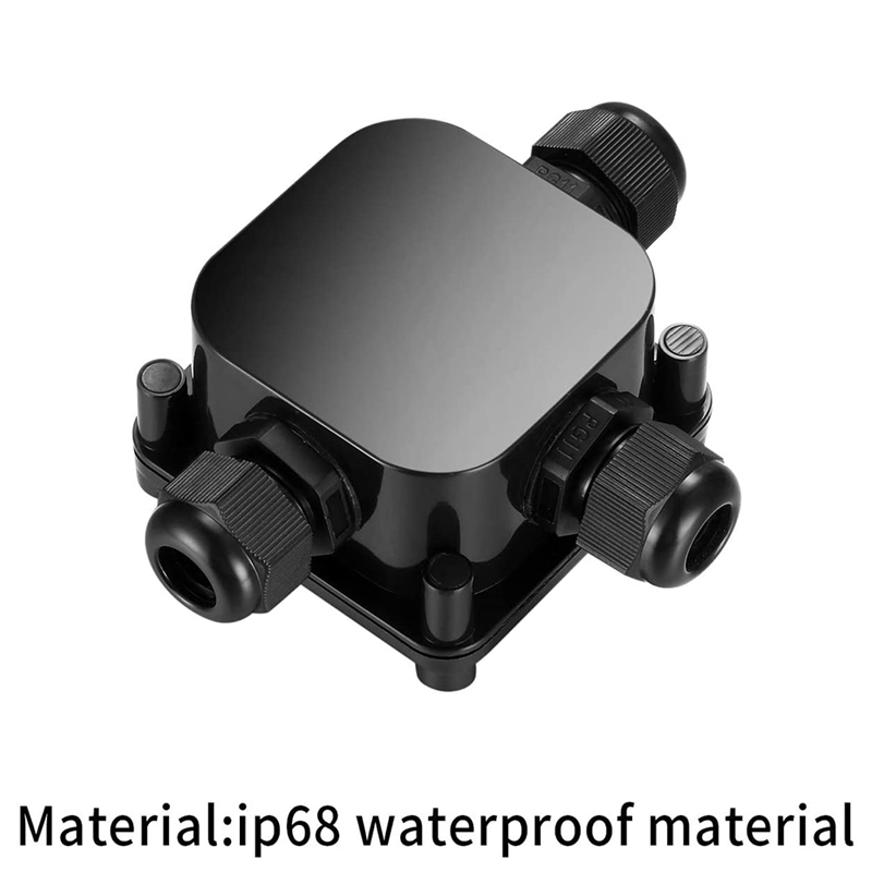 4 Pcs Junction Box IP68 Waterproof 3 Way Cable Connectors For Outdoor Lighting External Electrical Junction Box
