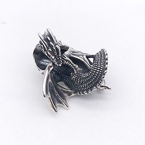 925 Sterling Silber Eis Feuer Drachen Charme Korn passen Europäischen Armbinde Schmuck: zuo