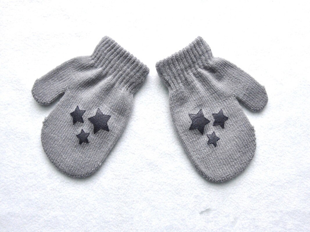 Cute Kids Winter Gloves Baby Knitting Warm Soft Gloves Toddler Mittens Dot Star Kids Boys Girls Candy Colors Mittens Unisex