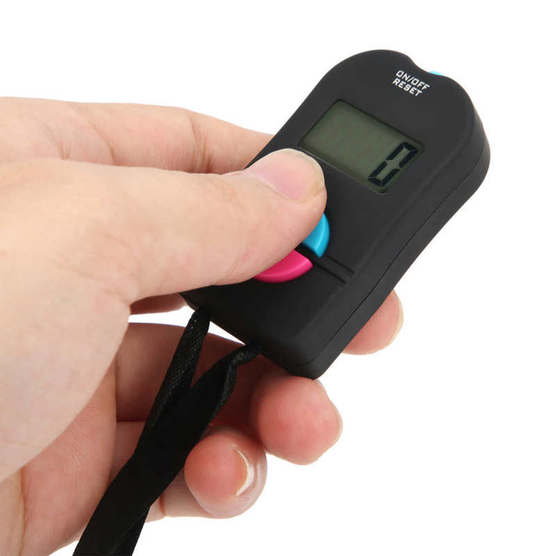 Digital Electronic Counter Electronic Hand Tally Battery Compact WIth Voice Prompt 2.4*1.4 inches /Rope 19.6 inches