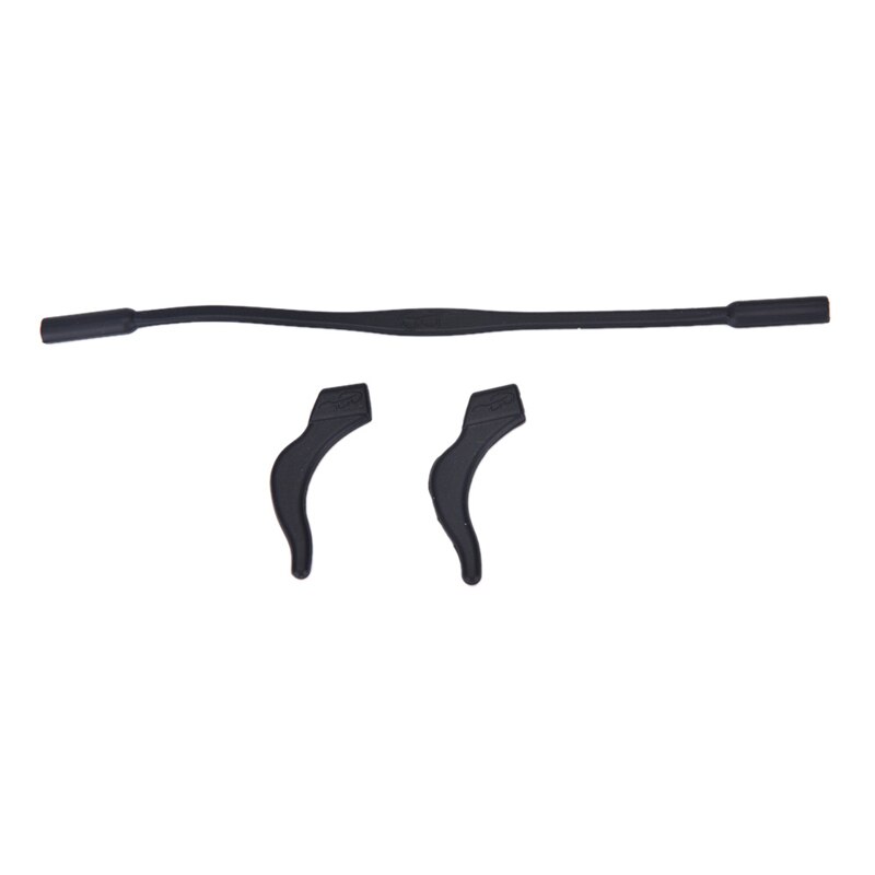 3 uds. Lentes de silicona para gafas, correa de gafas, soporte para niños, soporte para lentes, cuerda: Negro