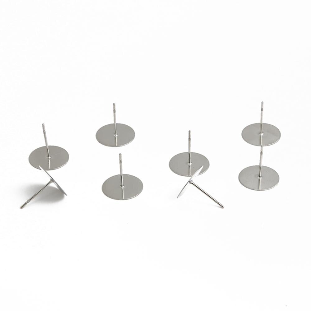 100/200pcs Stainless Steel Blank Earring Stud Base Pins Earrings Earplug For DIY Jewelry Making Accessories Supplie: 12x12mm 100pcs