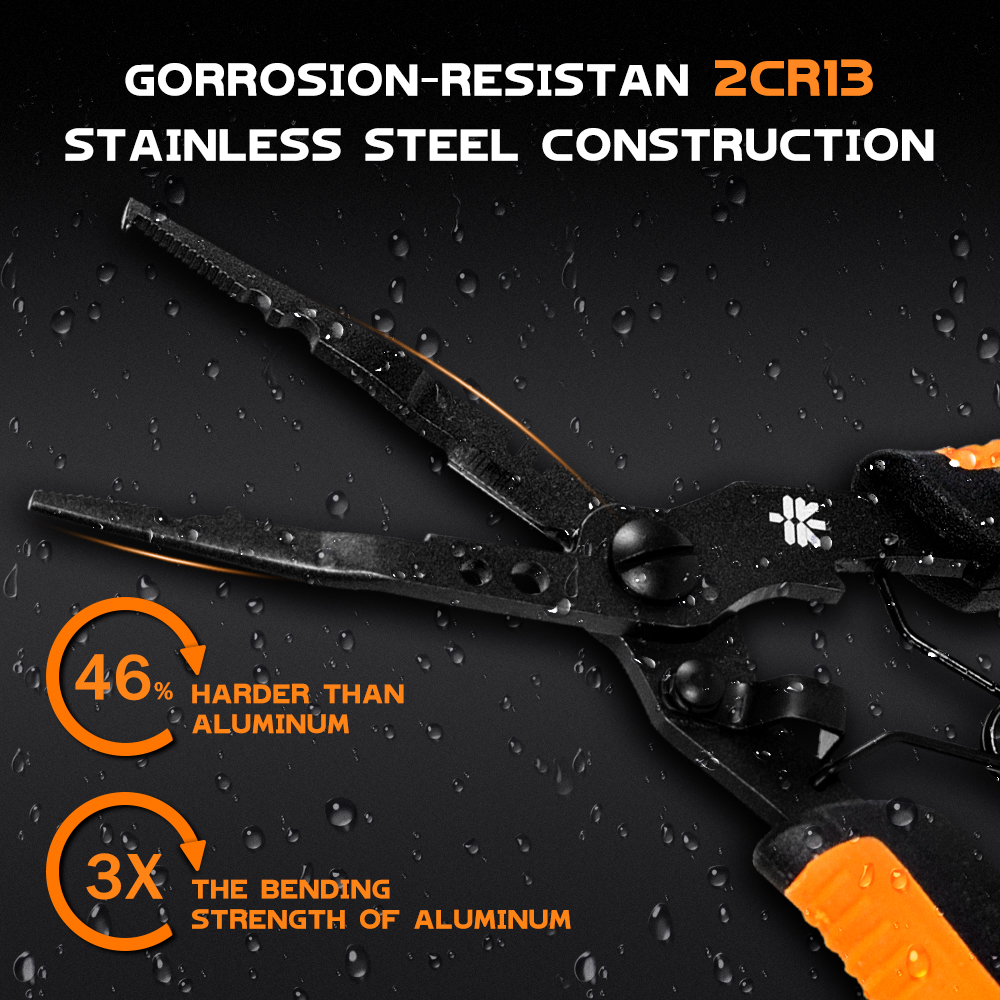 ZUKIBO nueva alicates de pesca multifunción con afilador de anzuelos, alicates de pesca de acero inoxidable 2CR13, pinzas para quitar anzuelos y señuelos