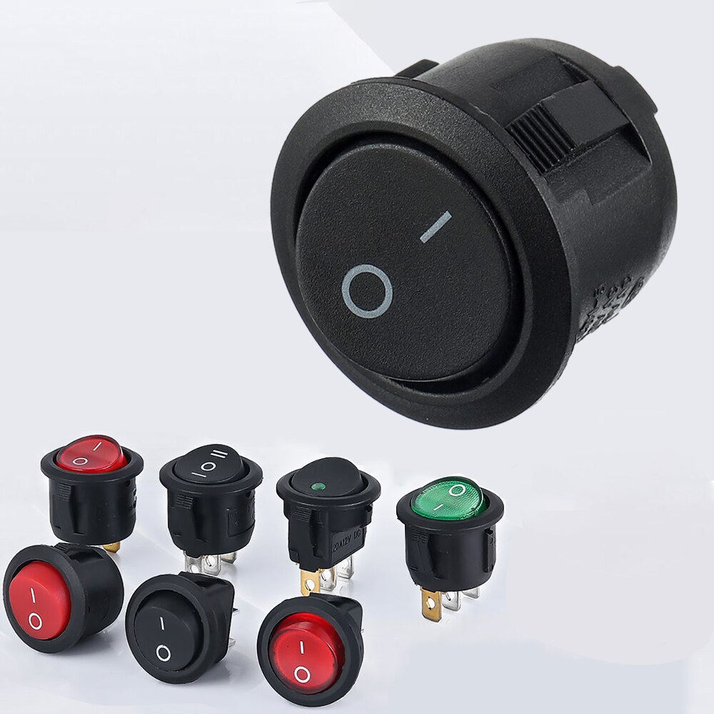10 Stuks On/Off Knop Ac-2 Terminal Spst Tuimelschakelaar Waterdichte Cap Switcher Ronde Panel Starter Power schakelaars Voor Auto Rv